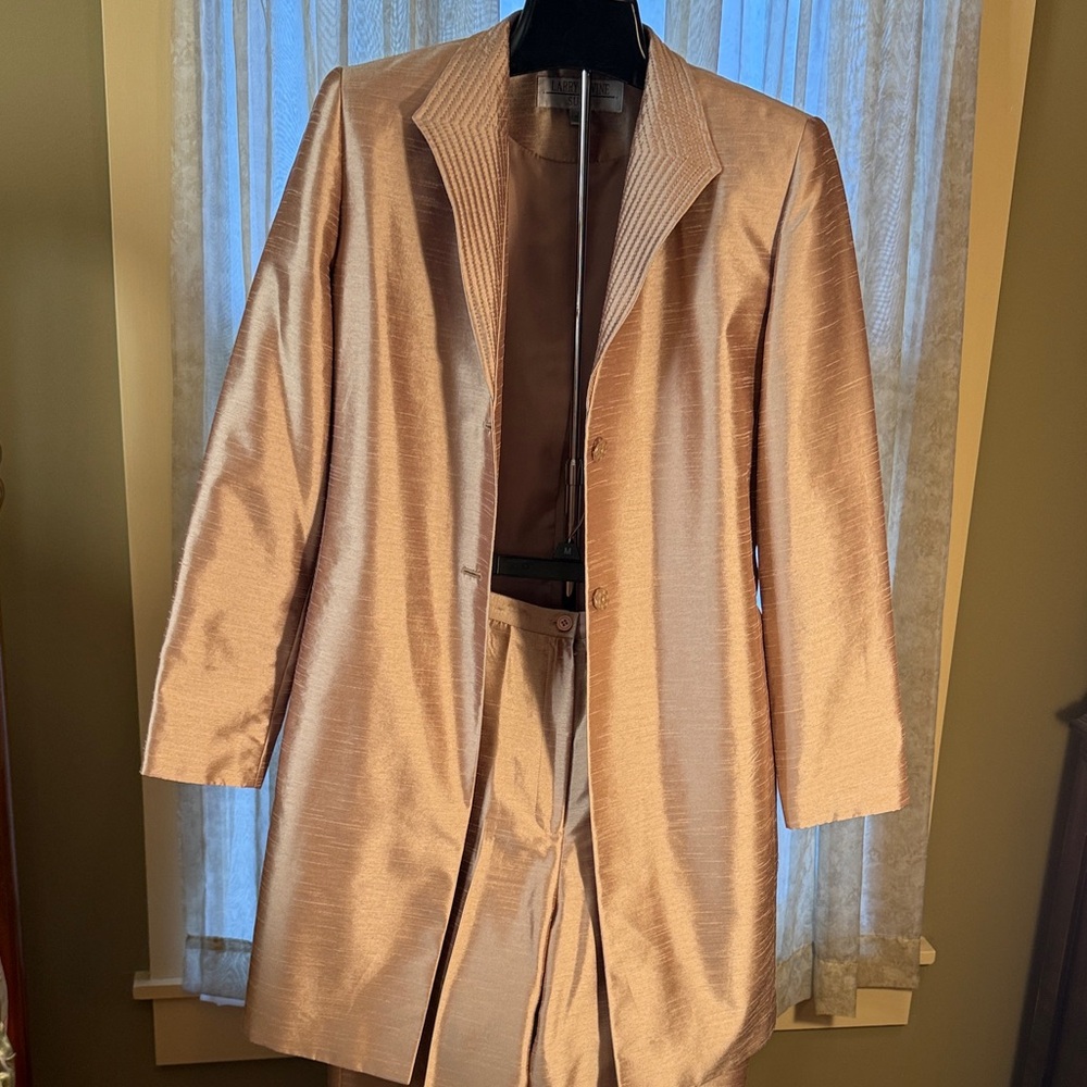 Vintage Larry Levine Shimmery Champagne Gold suit